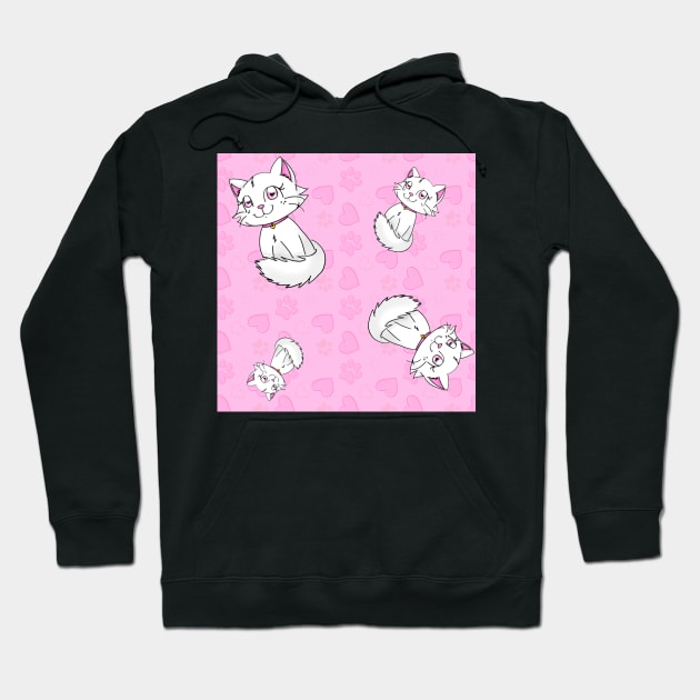 Valentine's Day Cat Print Hoodie by dogbone42